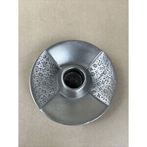 Vintage WTW Gail Ahlers Metal MCM Style Silver Candlesticks 3.5”D‎